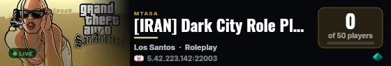 [IRAN] Dark City Role Play (Best Server) live status badge
