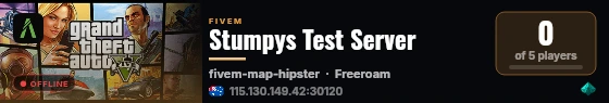 Stumpys Test Server live status badge