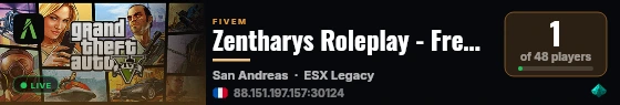 Zentharys Roleplay - Free Acces live status badge
