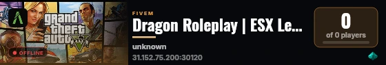 Dragon Roleplay | ESX Legacy Server live status badge