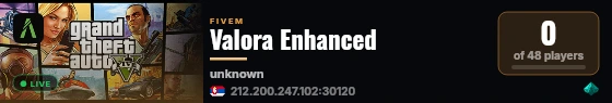 Valora Enhanced live status badge