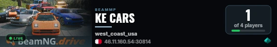 KE CARS live status badge