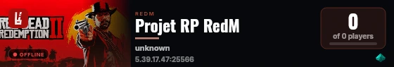 Projet RP RedM live status badge
