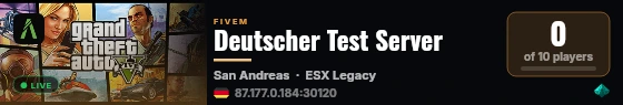 Deutscher Test Server live status badge