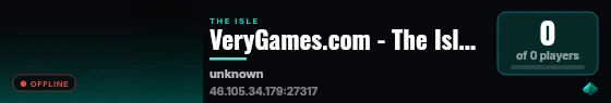 VeryGames.com - The Isle Evrima Server live status badge