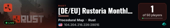 A Rust Server live status badge