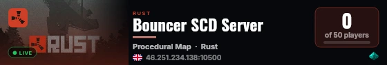 Bouncer SCD Server live status badge