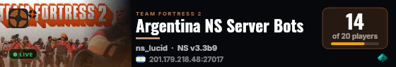 Argentina NS Server Bots live status badge