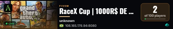 RaceX Cup | 1000R$ DE PREMIAÇÃO live status badge