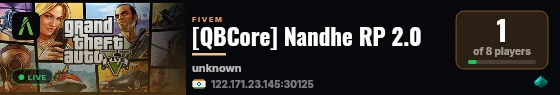 [QBCore] Nandhe RP 2.0 live status badge
