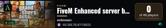 FiveM Enhanced server by sunserv.fr live status badge