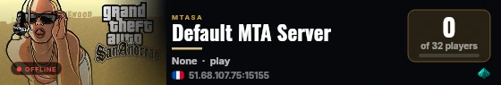 Default MTA Server live status badge