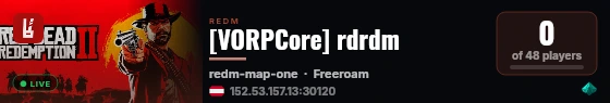 rdrdm built with VORPCore! live status badge