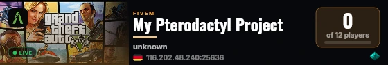 My Pterodactyl Project live status badge