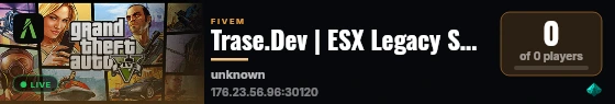 Trase.Dev | ESX Legacy Server live status badge