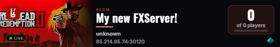 My new FXServer! live status badge