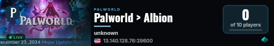 Palworld > Albion live status badge