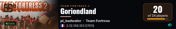 Goriondland live status badge