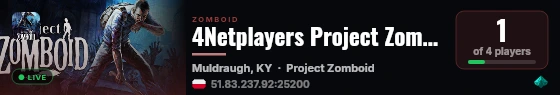 4Netplayers Project Zomboid Server live status badge