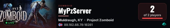 MyPzServer live status badge