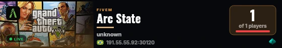 Arc State live status badge