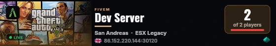 Dev Server live status badge