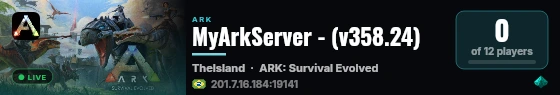 MyArkServer - (v358.24) live status badge