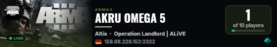 AKRU OMEGA 5 live status badge