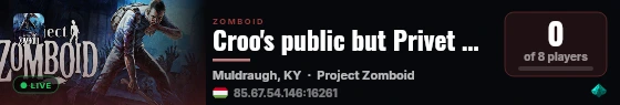 Croo's public but Privet Server live status badge