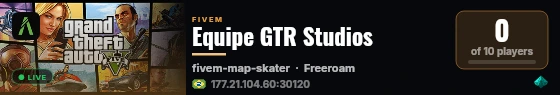 Equipe GTR Studios live status badge