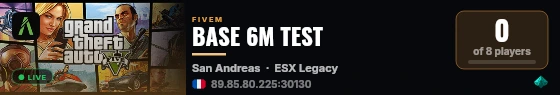 BASE 6M TEST live status badge