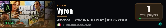 Vyron live status badge