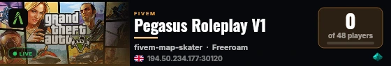 Pegasus Roleplay V1 live status badge