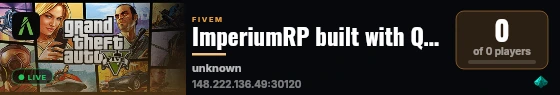 ImperiumRP built with QBCore Framework by JericoFx & Kakarot & Hamy! live status badge