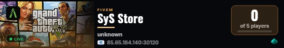 SyS Store live status badge