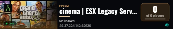 cinema | ESX Legacy Server live status badge