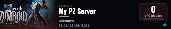 My PZ Server live status badge