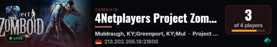 4Netplayers Project Zomboid Server live status badge