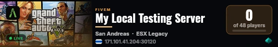 My Local Testing Server live status badge