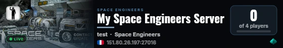 My Space Engineers Server live status badge