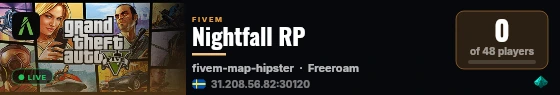 Nightfall RP live status badge