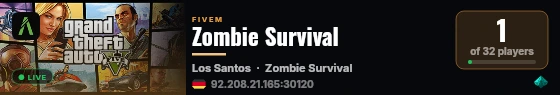 Zombie Survival live status badge