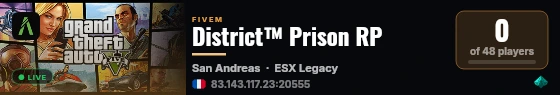 District™ Prison RP live status badge