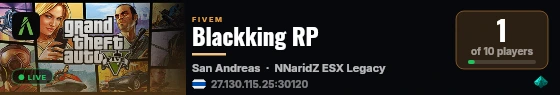 Blackking RP live status badge