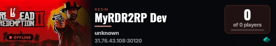 MyRDR2RP Dev live status badge