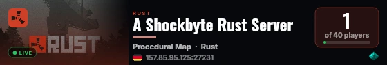 A Shockbyte Rust Server live status badge