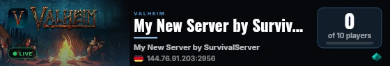 My New Server by SurvivalServers.com live status badge