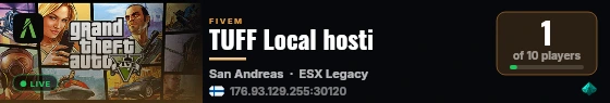 TUFF Local hosti live status badge