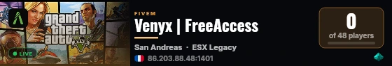 Venyx | FreeAccess live status badge