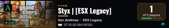 Styx | [ESX Legacy] live status badge